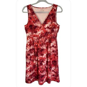 Eddie Bauer Aster Dress Size Medium Pink Red Knit Sleeveless Sun Travex Freedry